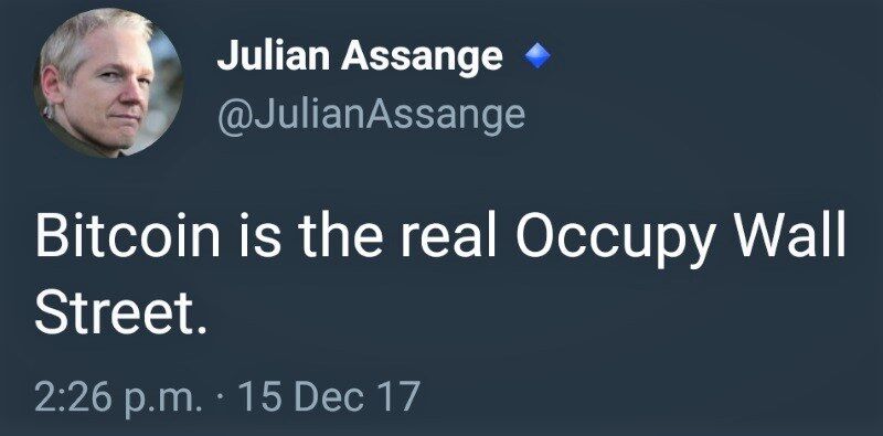 Julian Assange quote about the importance of privacy and decentralisation